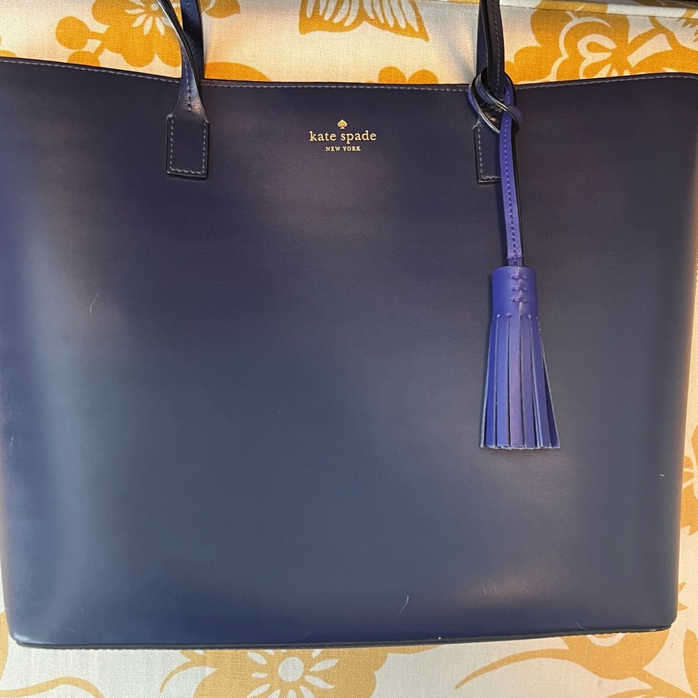 Kate Spade tote, blue, leather